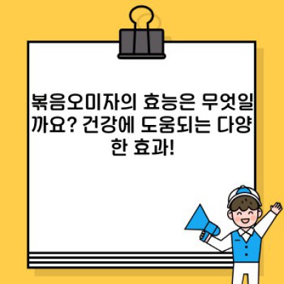 볶음오미자 요약정보 우선 확인: 효능, 먹는법, 부작용까지 속속들이 파헤치기!