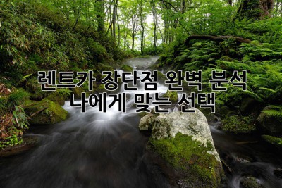 🚗 렌트카 장단점 완벽 분석! 나에게 맞는 선택? 🤔