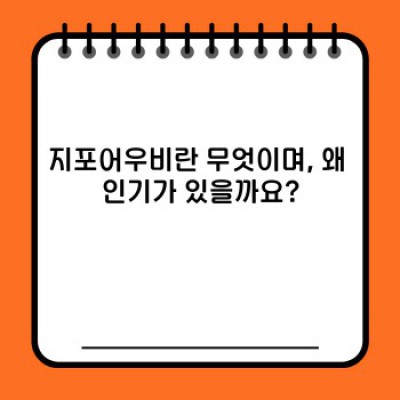 지포어우비: 폭우 속 당신을 지켜줄 최고의 선택? 장점, 단점, 논란까지 완벽 분석!