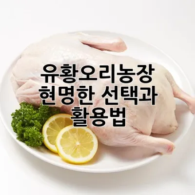 유황오리농장, 현명한 선택과 활용법