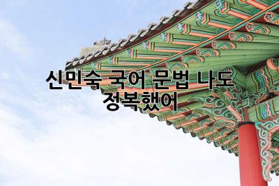 신민숙 국어 문법? 나도 정복했어! 🎉
