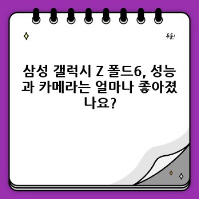 삼성 갤럭시 Z 폴드6: 궁금한 모든 것, 한눈에 파악하기!