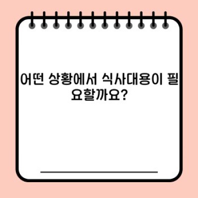 식사대용 제대로 알고 건강하게 챙기기: 완벽 가이드